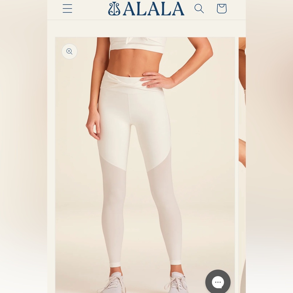 NWT Alala Tied bow leggings, bone, xl.
